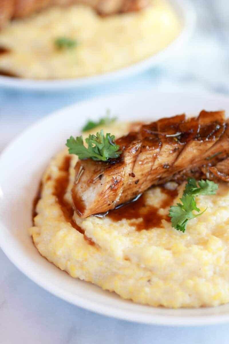 Balsamic Orange Glazed Chicken with Creamy Goat Cheese Polenta-7