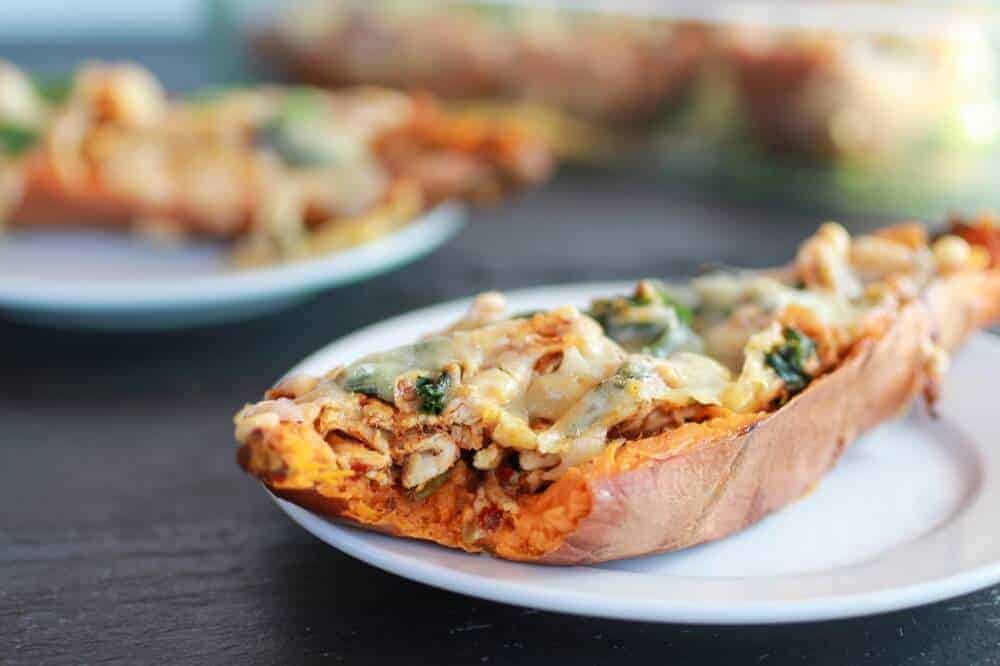 Healthy Chipotle Chicken Sweet Potato Skins-9