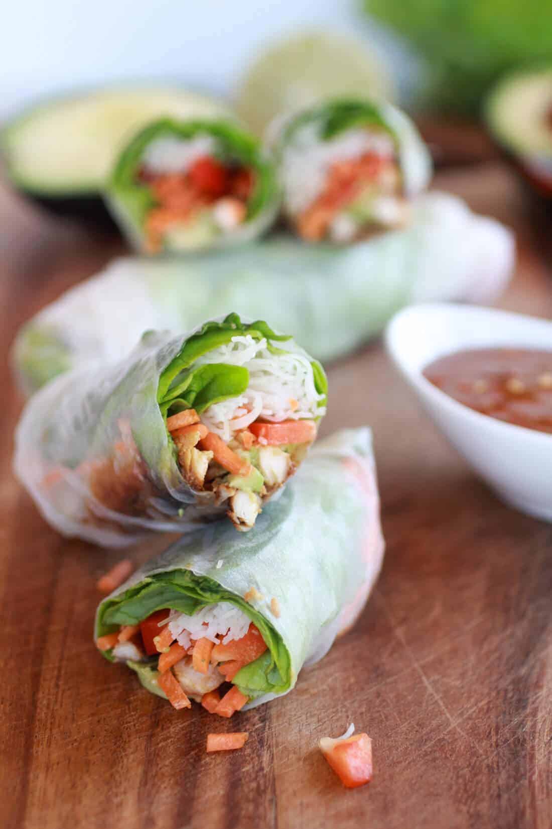 Avocado and Chicken Spring Rolls-1