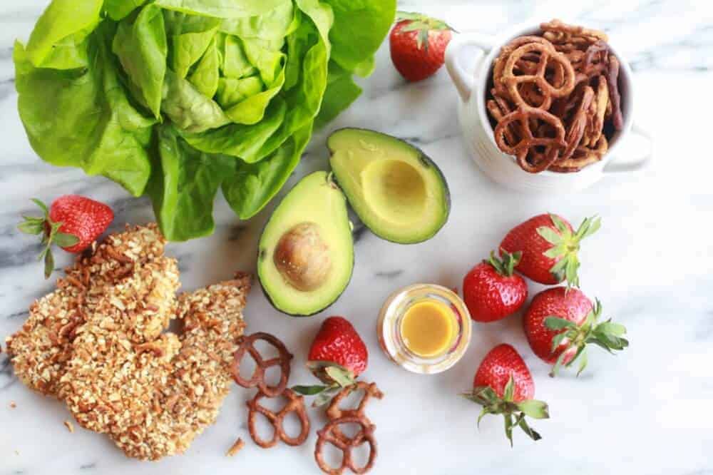 Honey Mustard Pretzel Crusted Chicken Salad with Spicy Honey Mustard Dressing-2