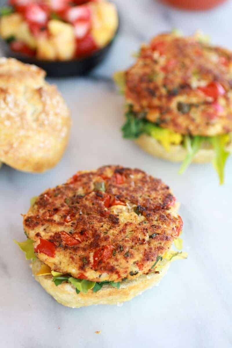Brie Crab Cake Pretzel Slider Melts with Strawberry Pineapple Salsa | halfbakedharvest.com