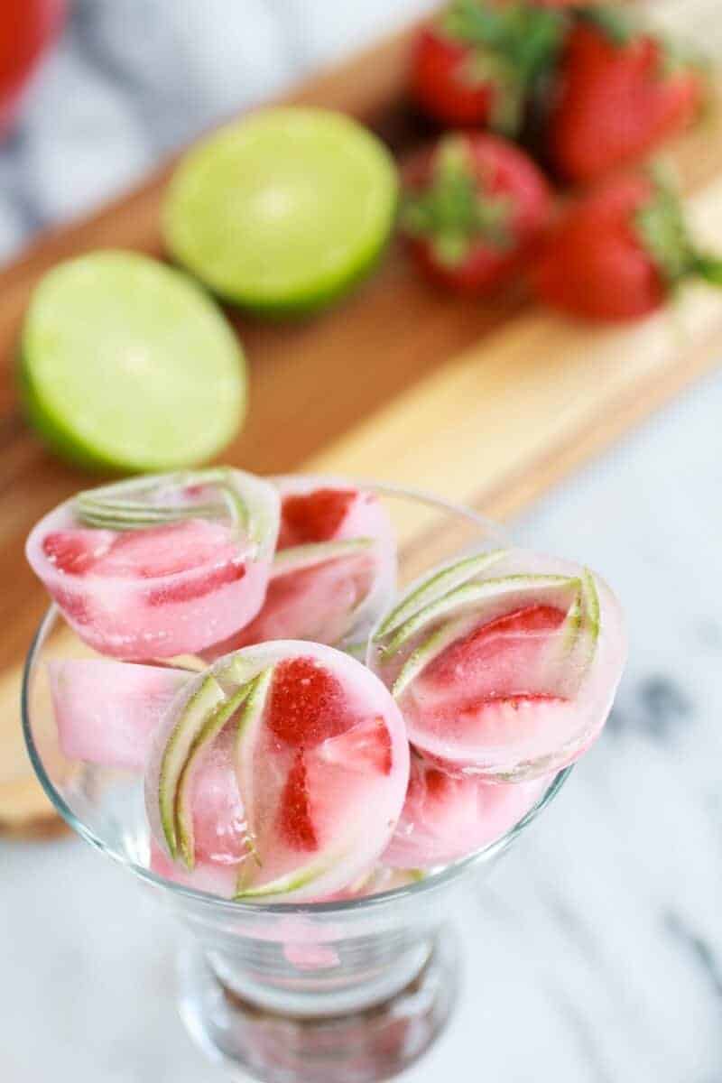 Sparkling Strawberry Basil Limeade with Tequila Soaked Strawberry-Lime Ice | halfbakedharvest.com