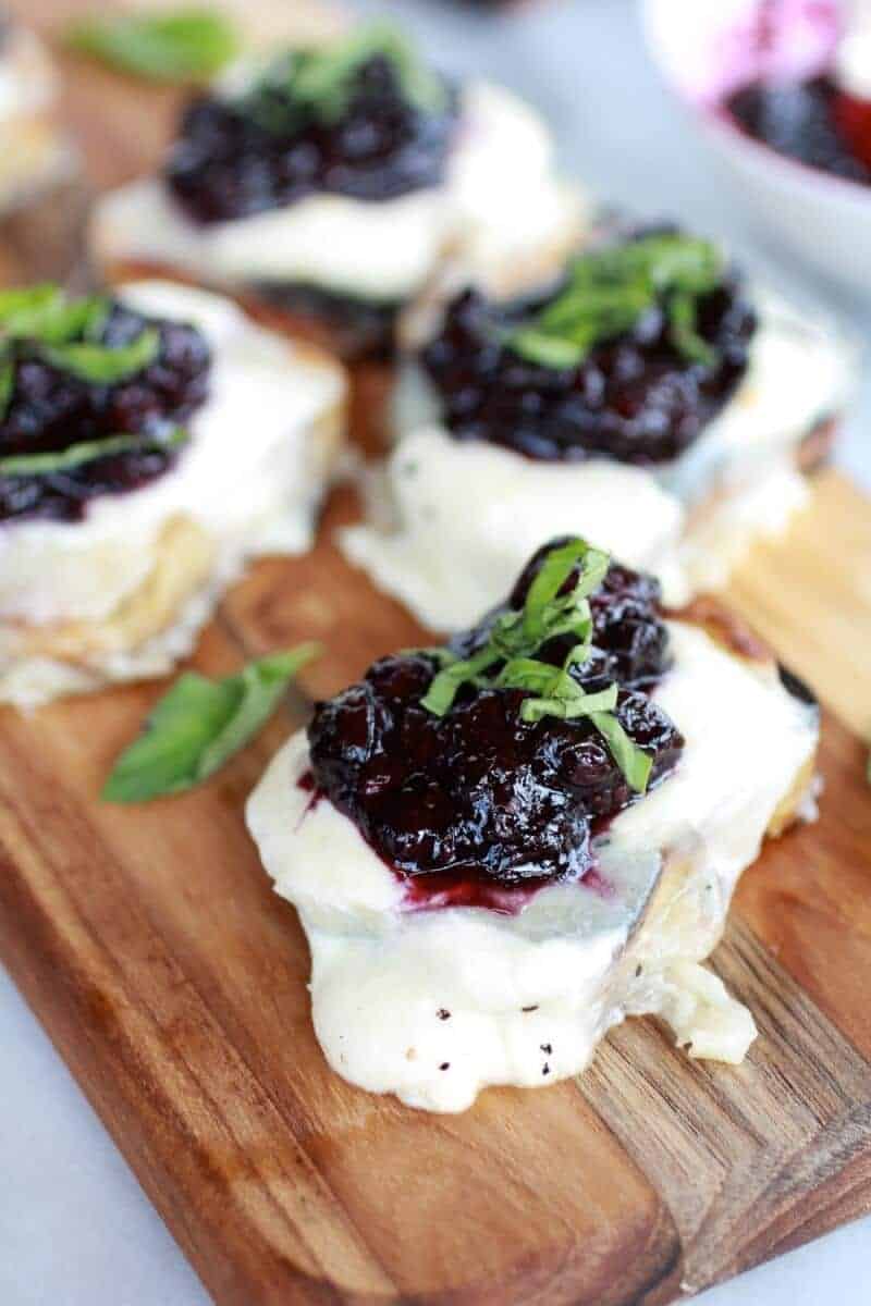Blueberry Basil Balsamic Mozzarella Crisps | halfbakedharvest.com