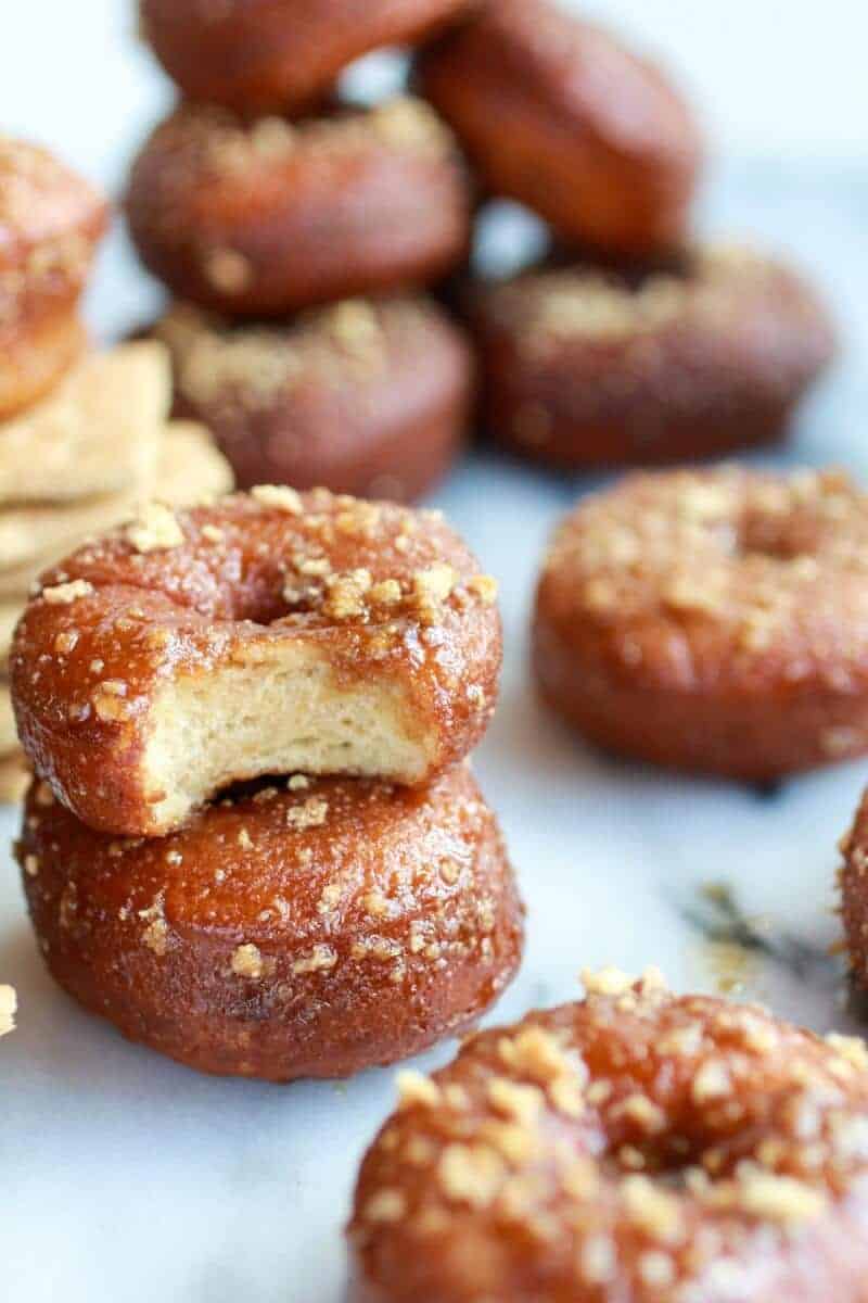 MIni Brown Sugar Glazed Graham Cracker Doughnuts | halfbakedharvest.com