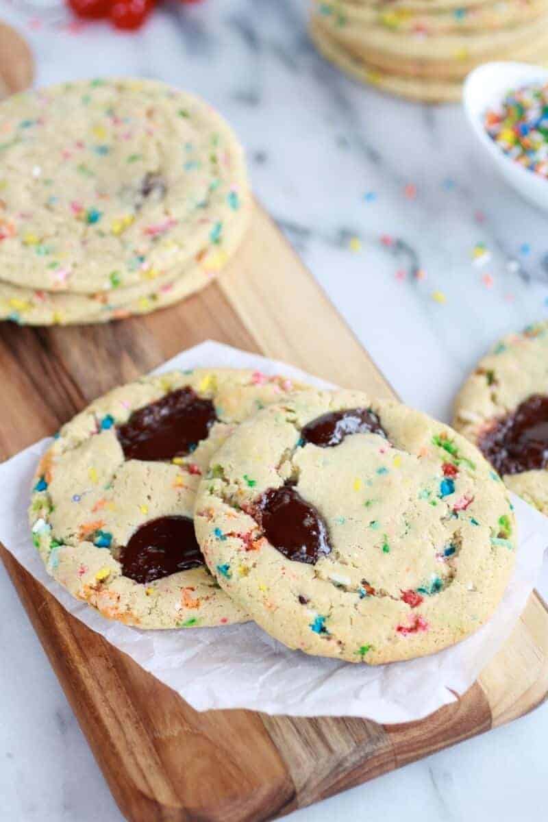 Giant Hot Fudge Ice Cream Sundae Cookies | halfbakedharvest.com