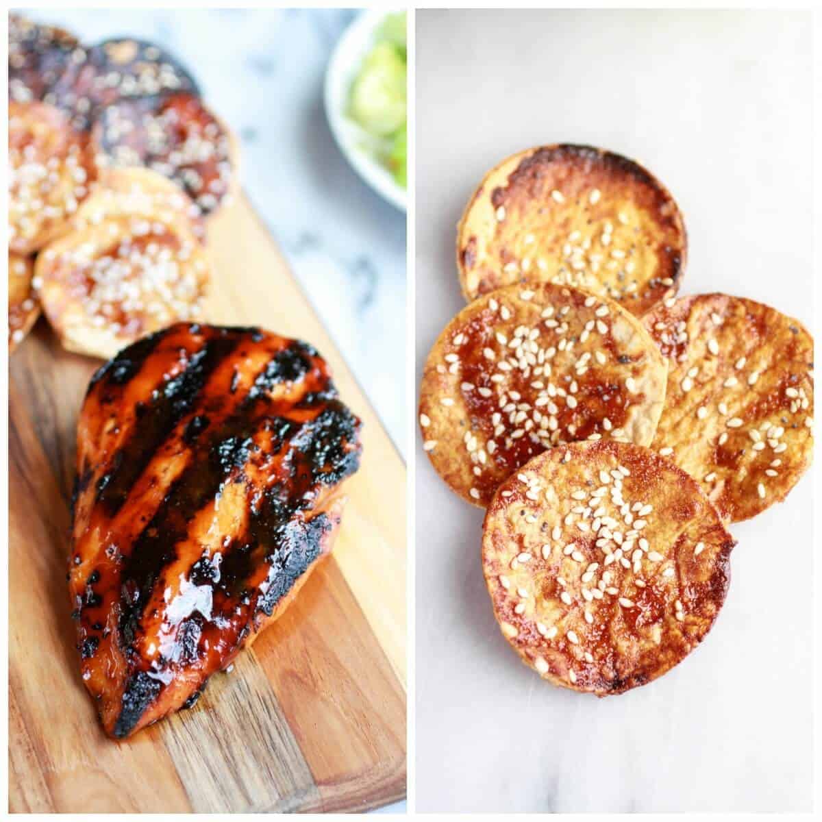 Chopped Asian BBQ Chicken Salad with Honey-Sesame Crackers | halfbakedharvest.com