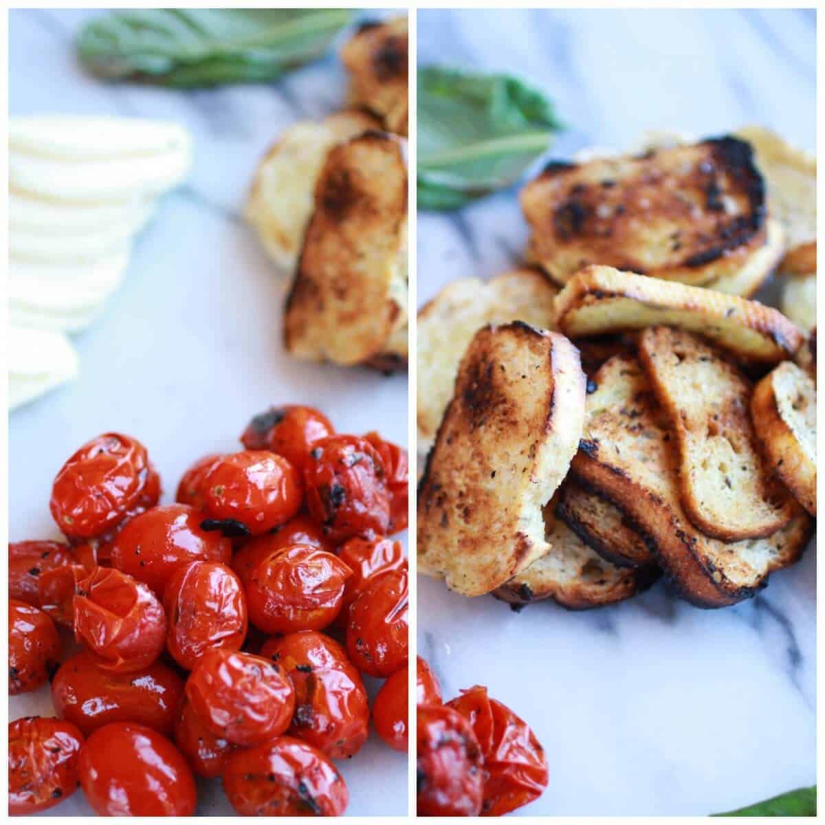 Blistered Tomato Grilled Toast Caprese Nachos with Balsamic Glaze || halfbakedharvest.com