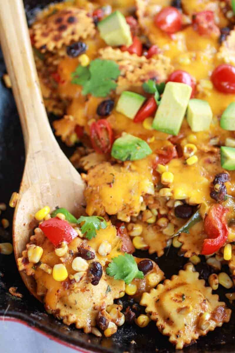 Quick + Easy Southwest Ravioli Skillet Pasta | halfbakedharvest.com