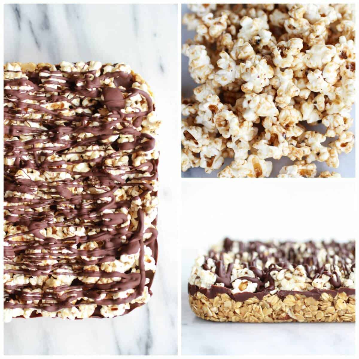 Dark Chocolate Cappuccino Popcorn Granola Bars | halfbakedharvest.com/