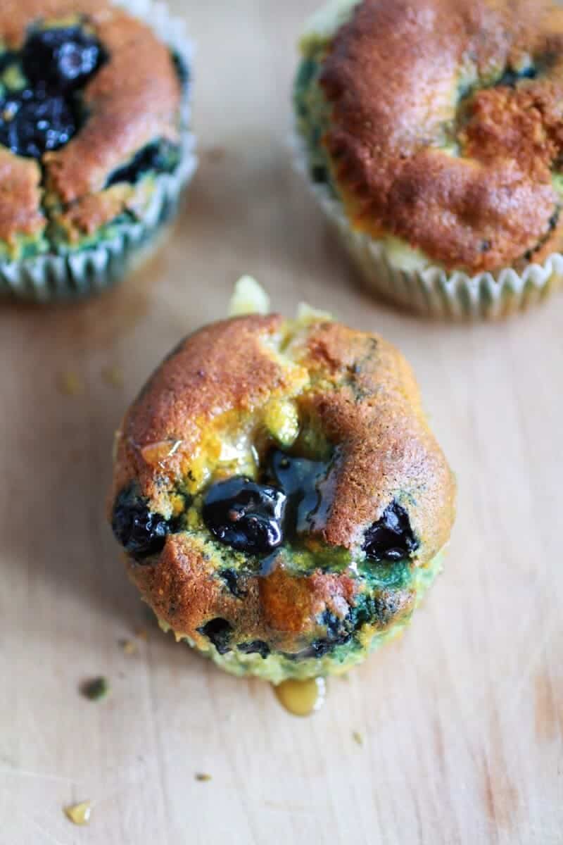 Roasted Blueberry and Brie Cornbread Muffins with Warm Honey Butter | halfbakedharvest.com