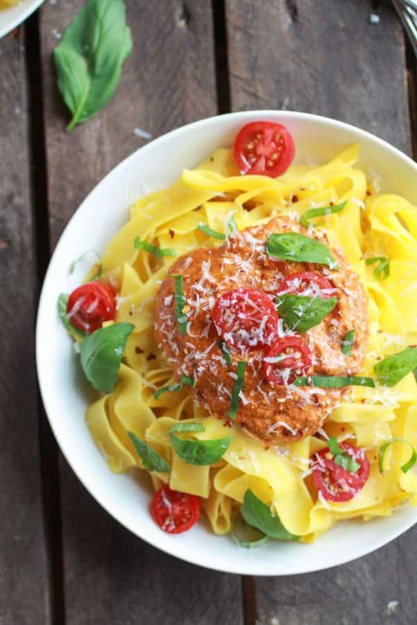 15 Minute Creamy Sun-Dried Tomato Basil Cashew Pappardelle Pasta | .halfbakedharvest.com