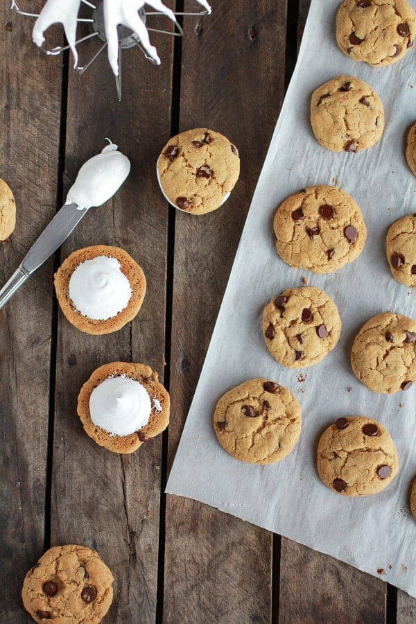 Chocolate Chip Banana FlufferNutter Sandwich Cookies | halfbakedharvest.com