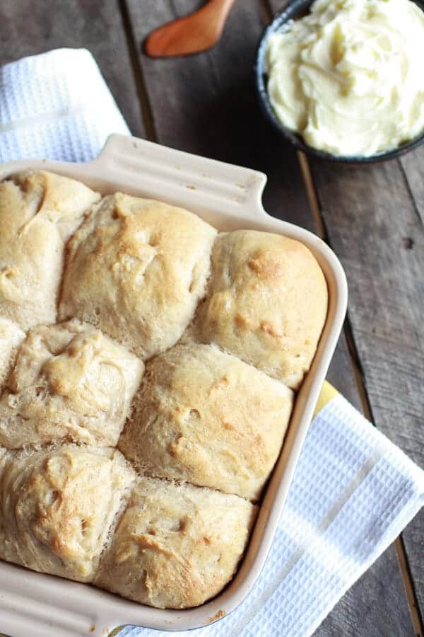 Easy Fluffy Pull-Apart Whole Wheat Buttery Dinner Rolls | halfbakedharvest.com