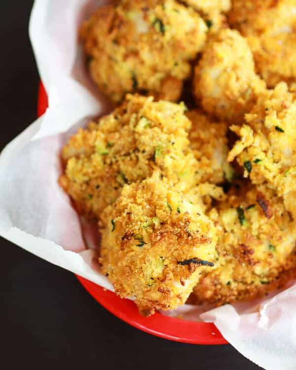 Zucchini Parmesan Crusted Chicken Nuggets | halfbakedharvest.com