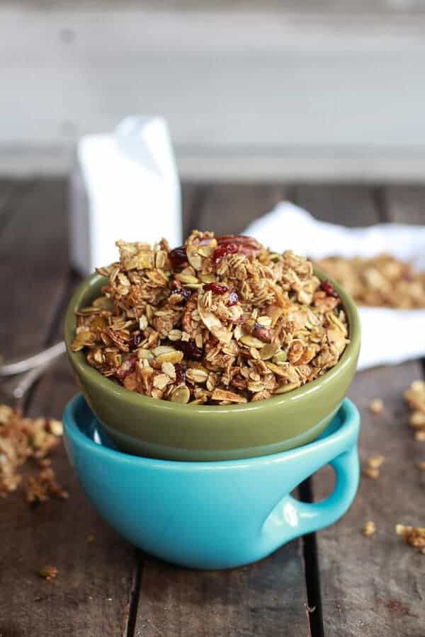 Brown Butter Pumpkin Seed and Espresso Glazed Big Cluster Granola | halfbakedharvest.com