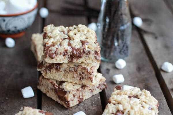 Brown Butter Vanilla Bean and Nutella Swirled Rice Krispie Treats | halfbakedharvest.com