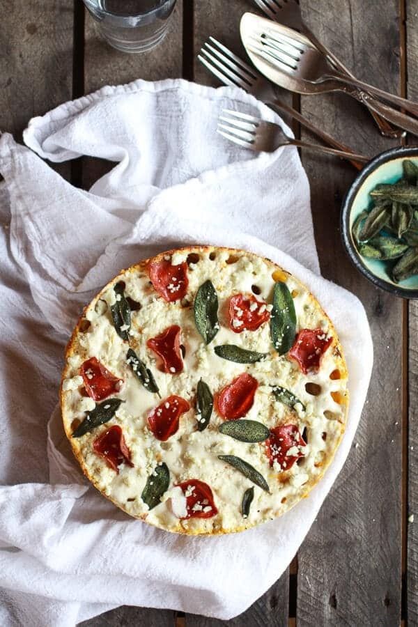 Butternut Squash and Gorgonzola Rigatoni Pasta Pie with Fried Sage | halfbakedharvest.com