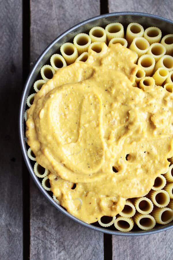 Butternut Squash and Gorgonzola Rigatoni Pasta Pie with Fried Sage | halfbakedharvest.com