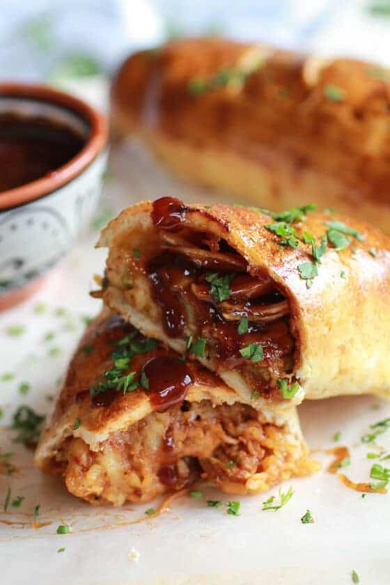 Caramelized Onion and BBQ Chicken Strombolis | halfbakedharvest.com