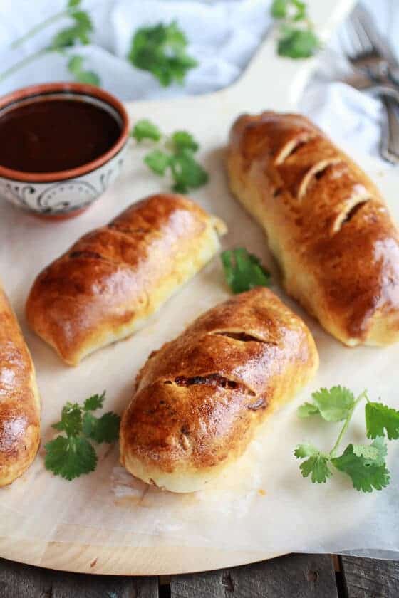 Caramelized Onion and BBQ Chicken Strombolis | halfbakedharvest.com