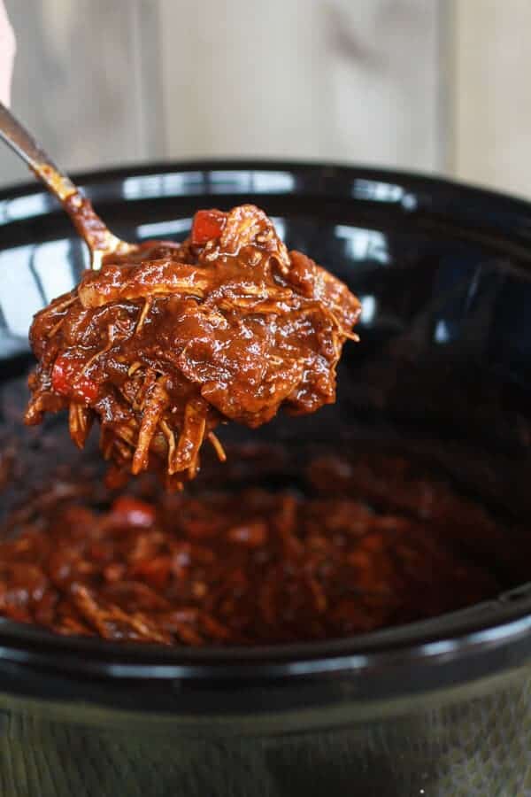 Crockpot Chicken Chili Con Carne Loaded Tostada Stacks | halfbakedharvest.com