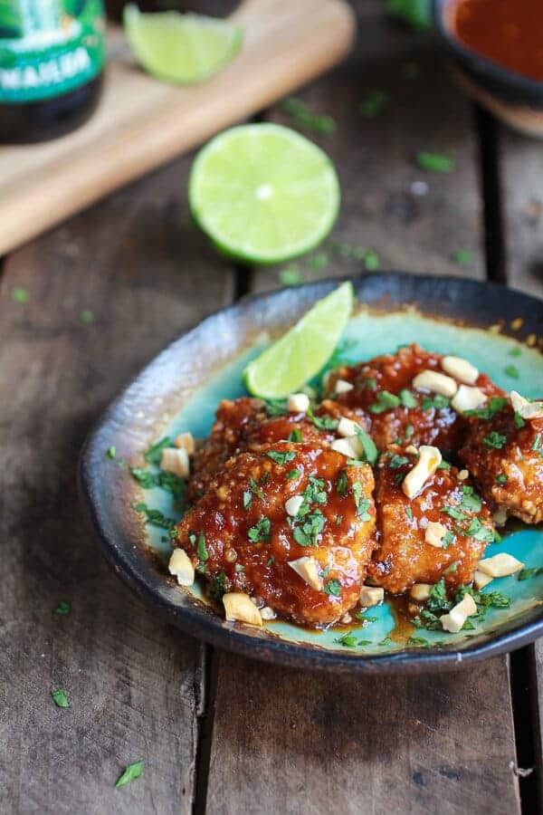 Sweet and Sour Sticky Thai Boneless Oven Baked Chicken Wings | halfbakedharvest.com