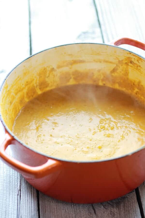 Curried Butternut Squash Broccoli Cheddar and Goat Cheese Soup | halfbakedharvest.com