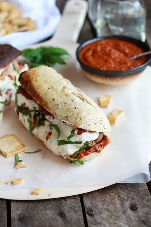 Easy Burrata Cheese Stuffed Spicy Meatball Subs | halfbakedharvest.com