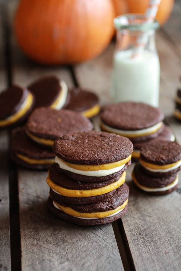Double Stuffed Pumpkin Pie Oreos | halfbakedharvest.com