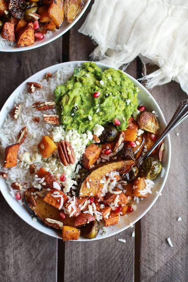 Roasted Harvest Veggie, Curried Avocado + Coconut Rice Bowls | halfbakedharvest.com