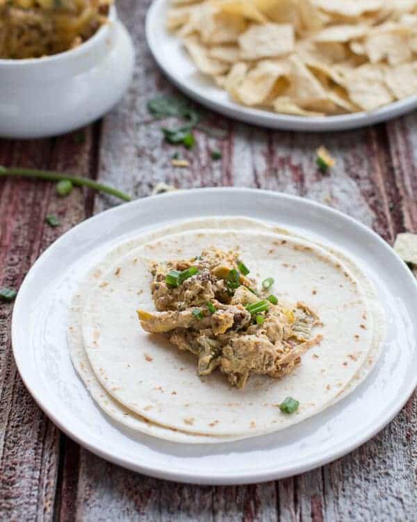 Cheesy Fontina Chorizo + Caramelized Onion and Artichoke Dip | halfbakedharvest.com
