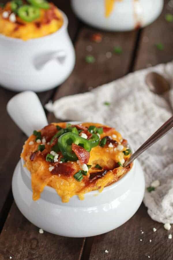Easy Jalapeño Popper Chicken Chili and Cheddar Polenta Pot Pies | halfbakedharvest.com