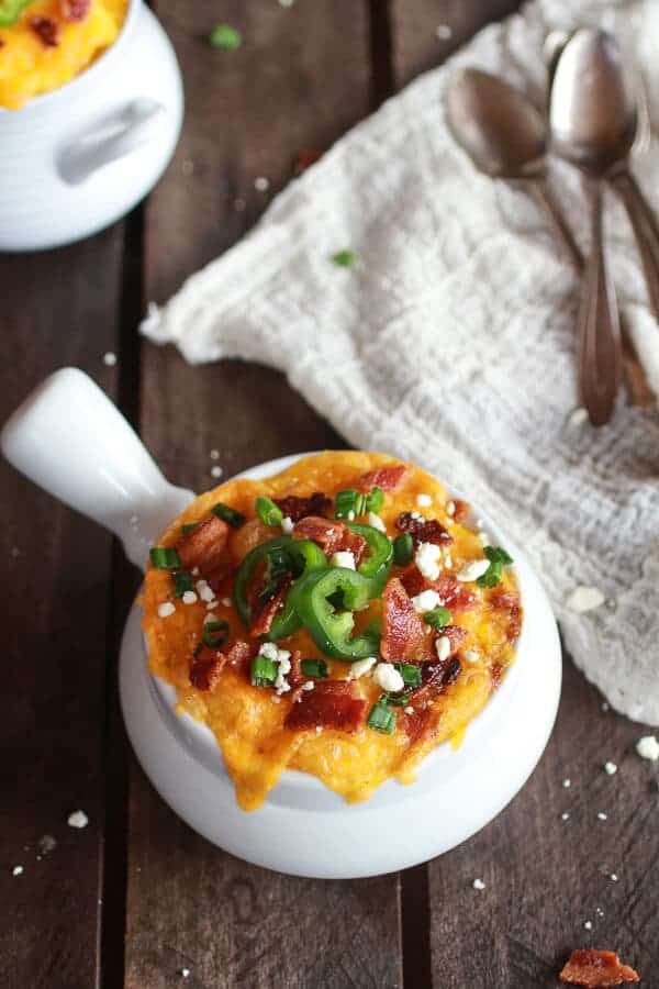 Easy Jalapeño Popper Chicken Chili and Cheddar Polenta Pot Pies | halfbakedharvest.com