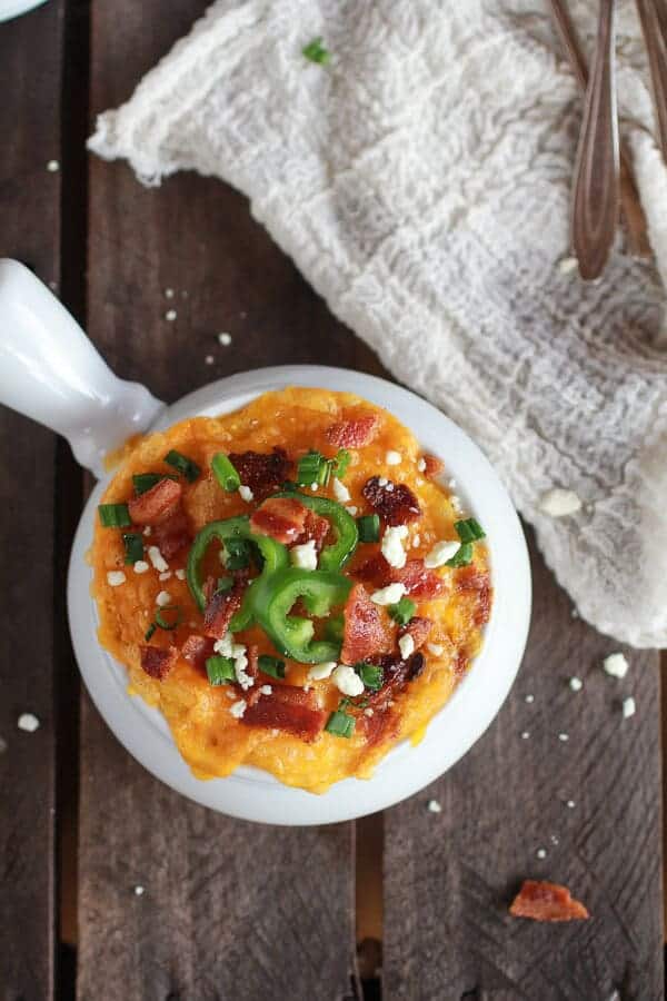 Easy Jalapeño Popper Chicken Chili and Cheddar Polenta Pot Pies | halfbakedharvest.com