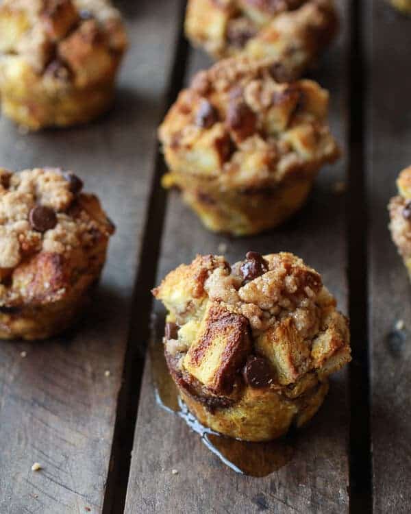 Cinnamon Brioche Chocolate Chip French Toast Muffins with Coconut Streusel | halfbakedharvest.com