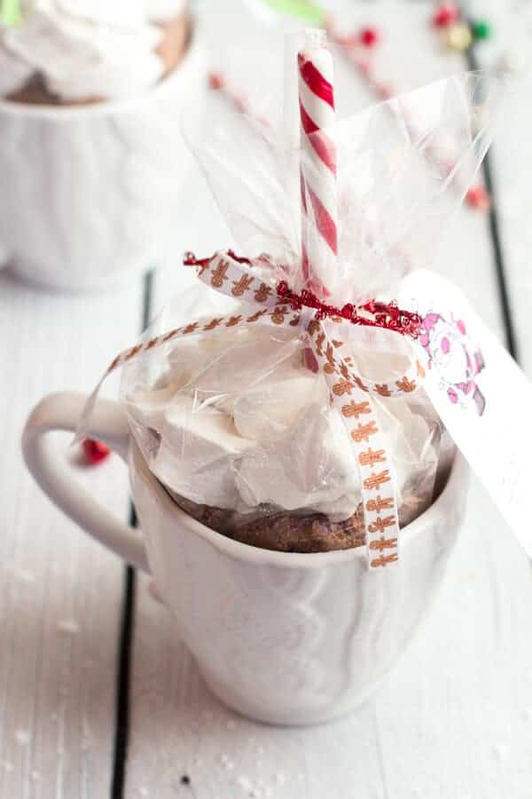 Homemade Holiday Gifts- Easy Double Chocolate Vanilla Bean Hot Cocoa Mugs + Marshmallows | halfbakedharvest.com