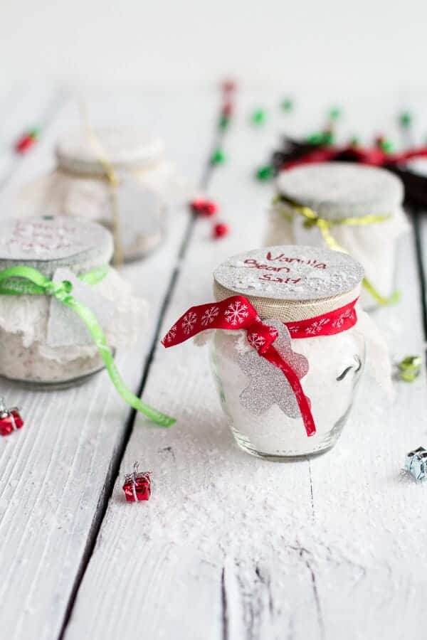 Homemade Holiday Gifts: Vanilla Bean Salt + Vanilla Bean Sugar | halfbakedharvest.com