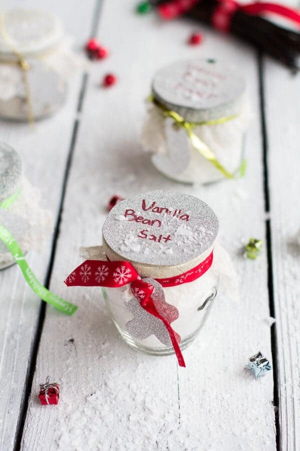 Homemade Holiday Gifts: Vanilla Bean Salt + Vanilla Bean Sugar | halfbakedharvest.com