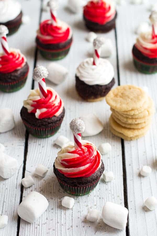 Sugar Cookie Hot Cocoa Cupcakes | halfbakedharvest.com