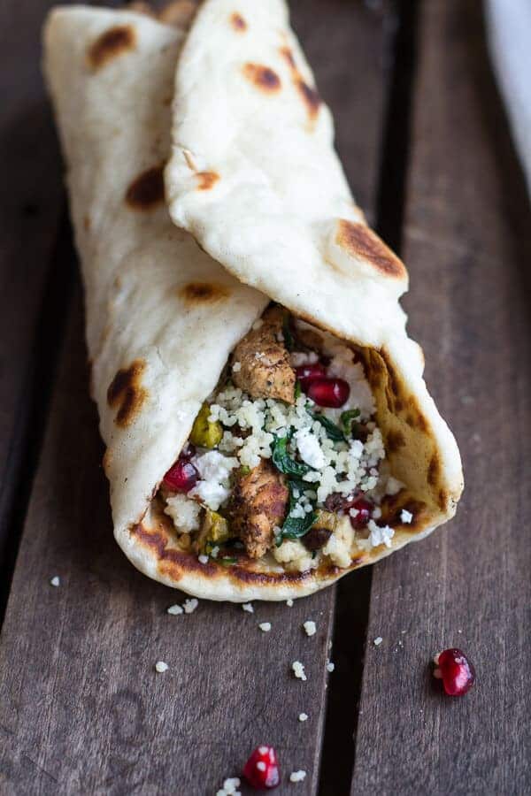 Middle Eastern Chicken and Couscous Wraps with Goat Cheese | halfbakedharvest.com
