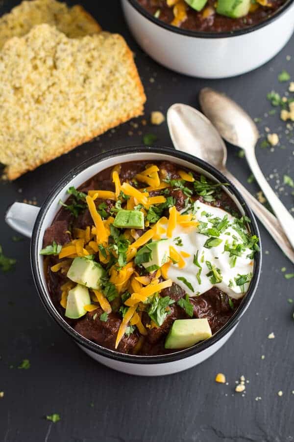 Big Time Jalapeño Lime Black Bean Texas Chili | halfbakedharvest.com