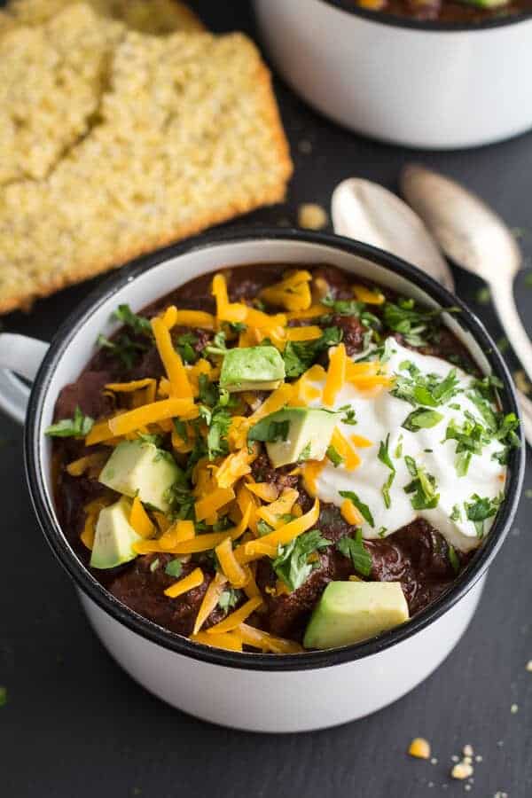 Big Time Jalapeño Lime Black Bean Texas Chili | halfbakedharvest.com