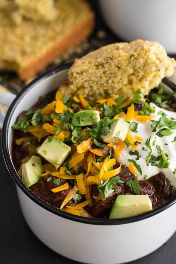 Big Time Jalapeño Lime Black Bean Texas Chili | halfbakedharvest.com