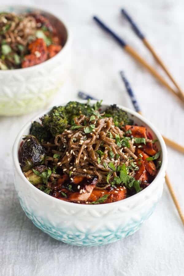 Hoisin Caramelized Salmon and Sesame Soba Noodle Bowls | halfbakedharvest.com