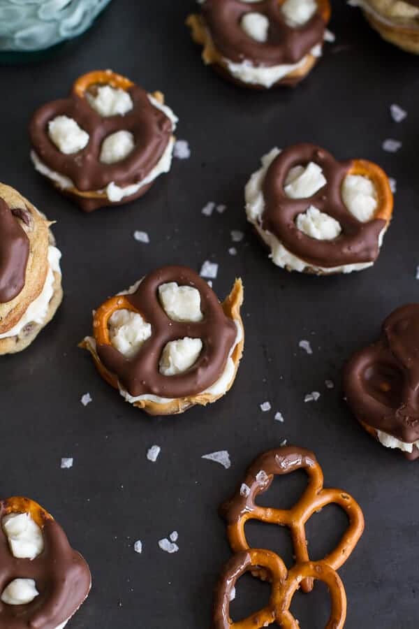 Peanut Butter Stuffed Chocolate Covered Pretzel Cookies 'N' Cream | halfbakedharvest.com