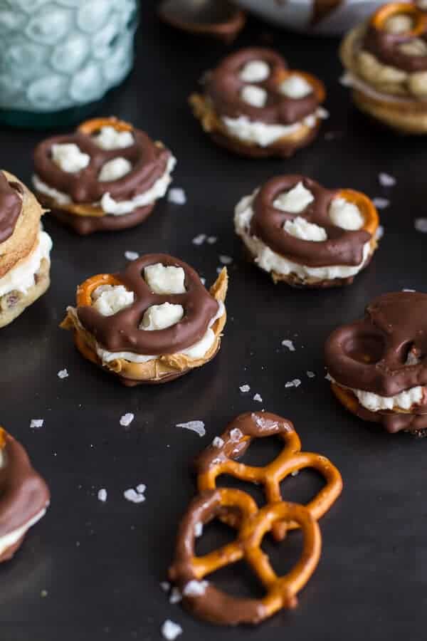 Peanut Butter Stuffed Chocolate Covered Pretzel Cookies 'N' Cream | halfbakedharvest.com