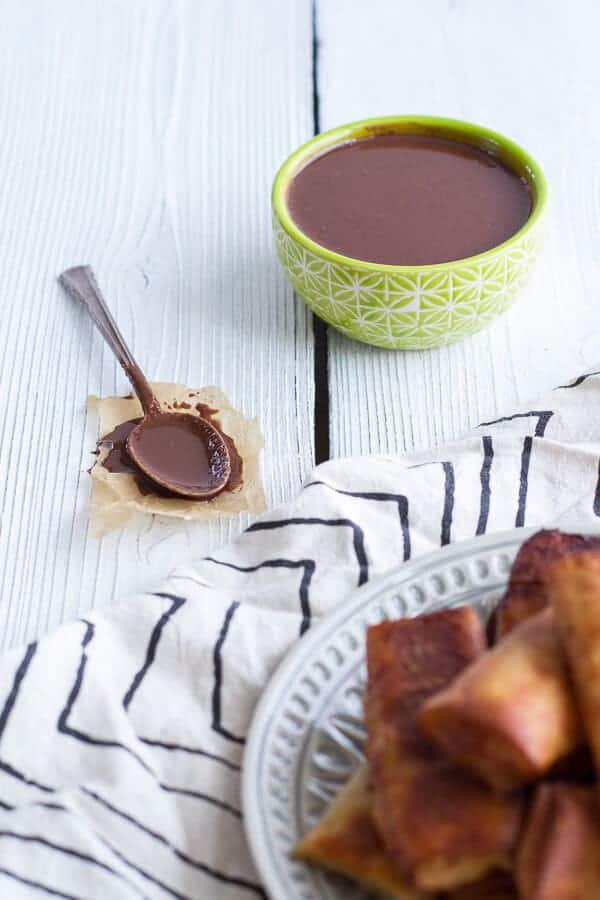 Sweet Banana Lumpia with Milk Chocolate Toasted Coconut Butter | halfbakedharvest.com