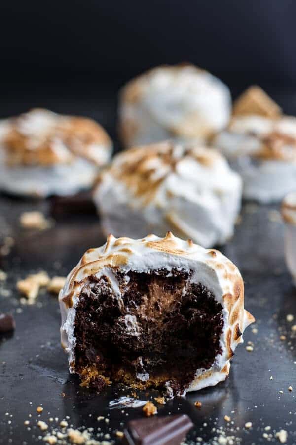 Meringue Encased Chocolate Mousse S'more Cakes | halfbakedharvest.com