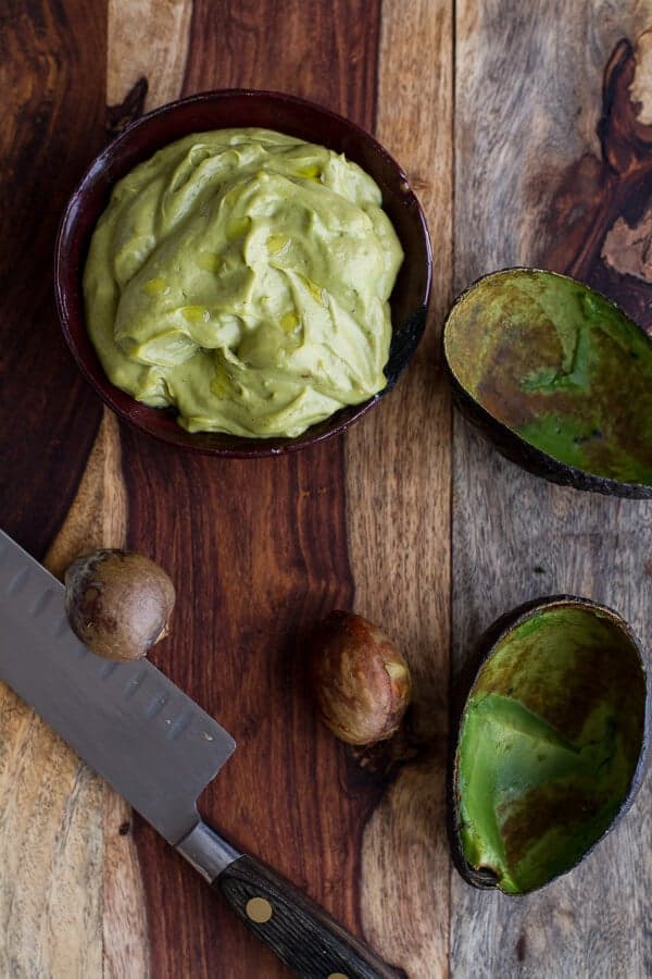 Shish Tawook (Grilled Chicken Skewers) wirth Roasted Garlic Avocado Mayo | halfbakedharvest.com