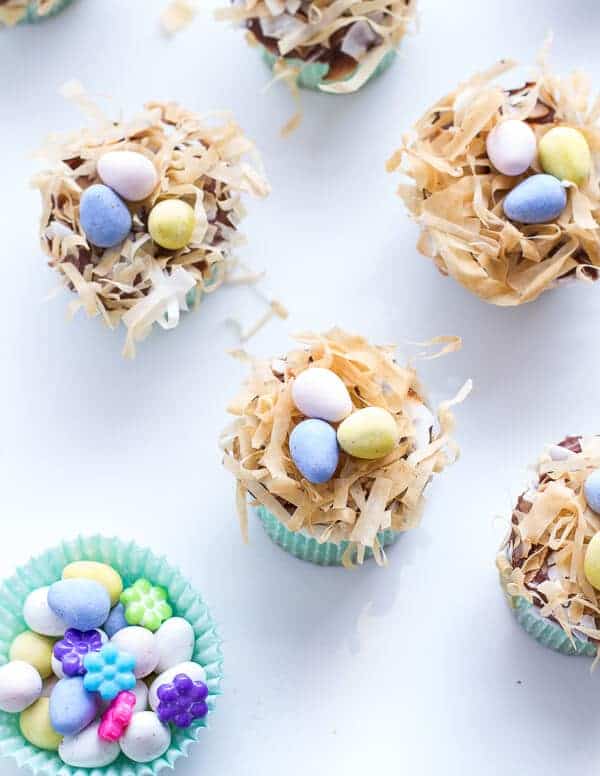 Angel Food Cupcakes with Chocolate Whipped Coconut Frosting + Crispy Phyllo Nest.-11